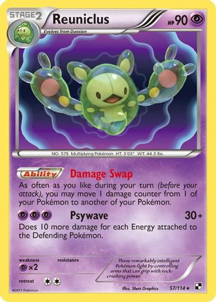 Reuniclus 057/114 - Black and White Holofoil - Holo Rare