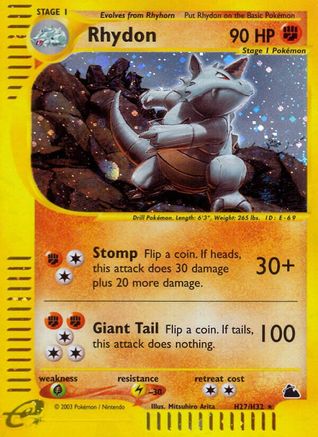 Rhydon (H27) H27 - Skyridge Holofoil - Holo Rare