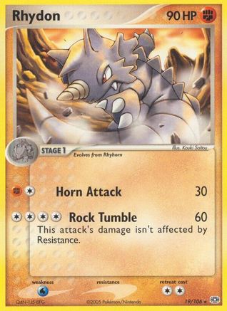 Rhydon 19/106 - Emerald Reverse Holofoil