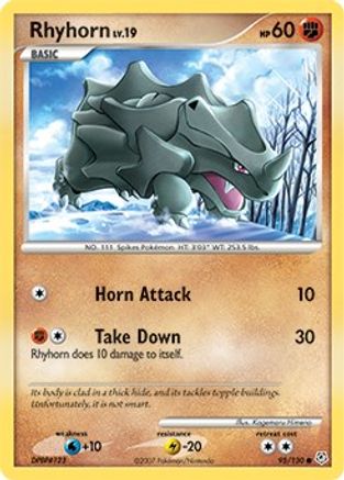 Rhyhorn (95/130) - Diamond and Pearl Reverse Holofoil - Common