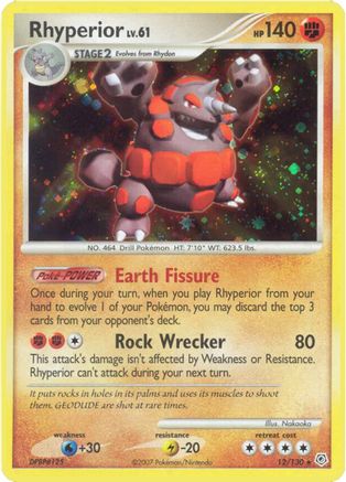 Rhyperior (12/130) - Diamond and Pearl Reverse Holofoil - Holo Rare