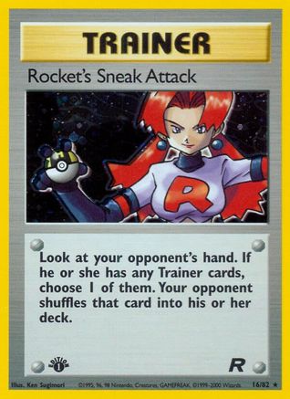Rocket's Sneak Attack 016/082 - Team Rocket 1st Edition Holofoil - Holo Rare