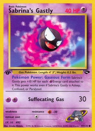 Sabrina's Gastly 97/132 - Gym Challenge 1st Edition