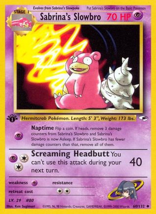 Sabrina's Slowbro 60/132 - Gym Heroes 1st Edition