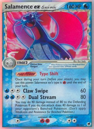 Salamence ex (Delta Species) - 098/101 - Dragon Frontiers Holofoil