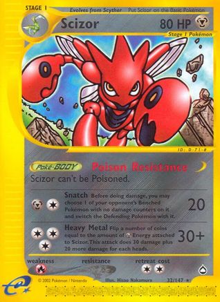 Scizor 32/147 - Aquapolis Reverse Holofoil