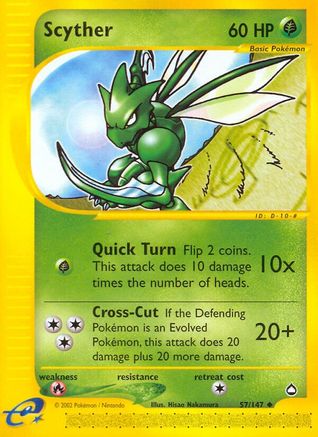 Scyther (57) 057 - Aquapolis Normal - Uncommon