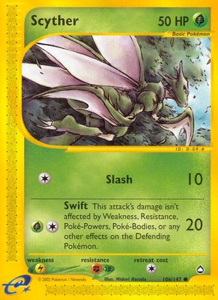 Scyther (106) 106/147 - Aquapolis Normal - Common