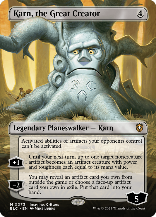 Karn, the Great Creator (Borderless) (BLC-073) - Bloomburrow Commander (Borderless) Foil