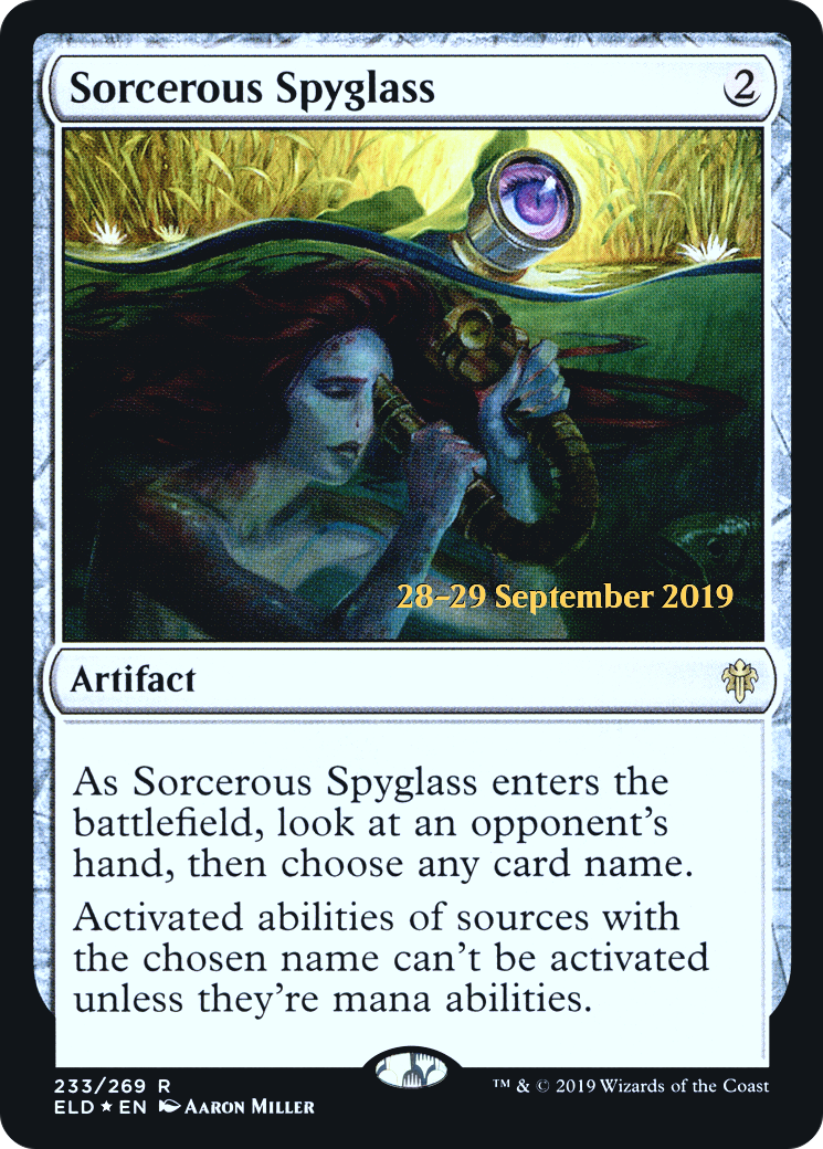 Sorcerous Spyglass (PRE-233S) - Throne of Eldraine Promos (Prerelease) Foil