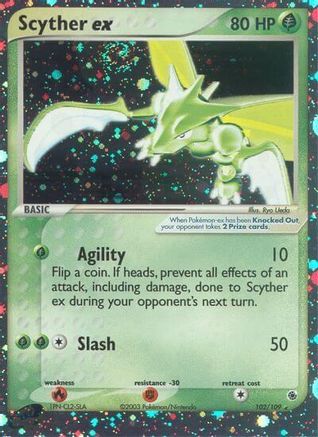 Scyther ex 102/109 - Ruby and Sapphire Holofoil - Ultra Rare