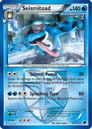 Seismitoad (Team Plasma) (26/116) - Plasma Freeze Reverse Holofoil - Rare