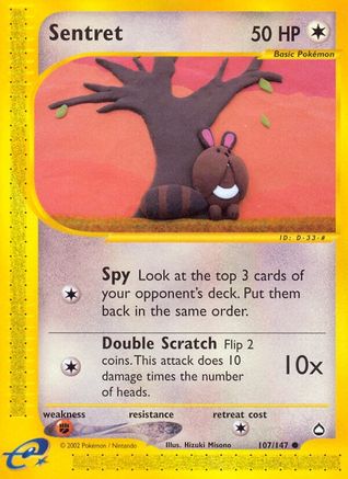 Sentret - 107/147 - Aquapolis Reverse Holofoil