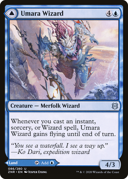 Umara Wizard // Umara Skyfalls (ZNR-086) - Zendikar Rising