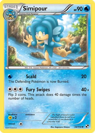 Simipour 034 - Black and White Reverse Holofoil - Uncommon