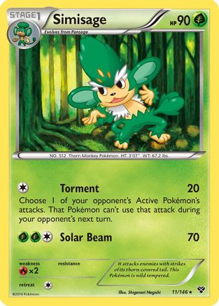 Simisage 011 - XY Base Set Reverse Holofoil - Rare