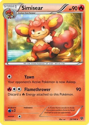Simisear 023 - XY Base Set Reverse Holofoil - Rare