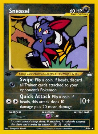 Sneasel 24/64 - Neo Revelation 1st Edition