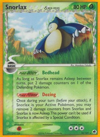 Snorlax δ 10/101 - Dragon Frontiers Reverse Holofoil