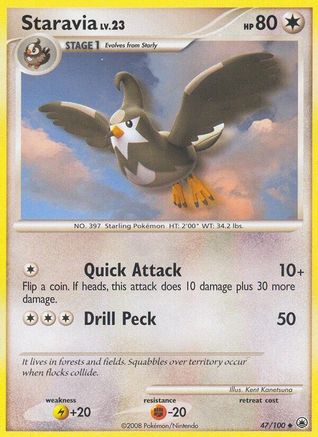 Staravia 47/100 - Majestic Dawn Reverse Holofoil