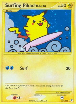 Surfing Pikachu - 114/111 - Rising Rivals Holofoil