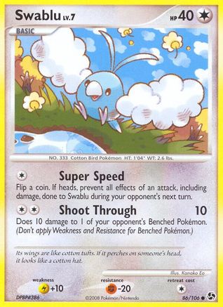 Swablu - 086/106 - Great Encounters Reverse Holofoil