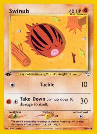 Swinub 57/64 - Neo Revelation 1st Edition