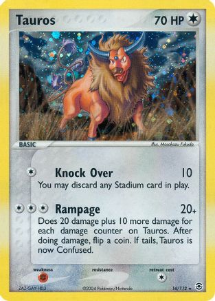 Tauros 16/112 - FireRed & LeafGreen Reverse Holofoil