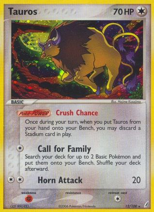 Tauros - 012/100 - Crystal Guardians Holofoil