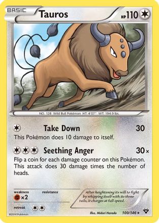 Tauros - 100/146 - XY Base Set Reverse Holofoil