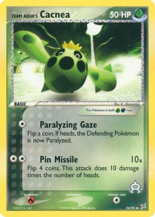 Team Aqua's Cacnea - 24/95  - Team Magma vs Team Aqua Reverse Holofoil