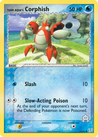 Team Aqua's Corphish - 51/95  - Team Magma vs Team Aqua Reverse Holofoil