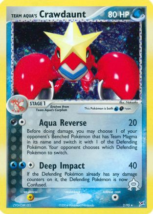 Team Aqua's Crawdaunt - 2/95  - Team Magma vs Team Aqua Holofoil