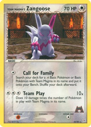 Team Magma's Zangoose - 023/95 - Team Magma vs Team Aqua Normal