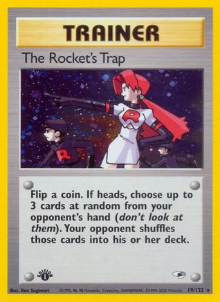 The Rocket's Trap 19/132 - Gym Heroes 1st Edition Holofoil