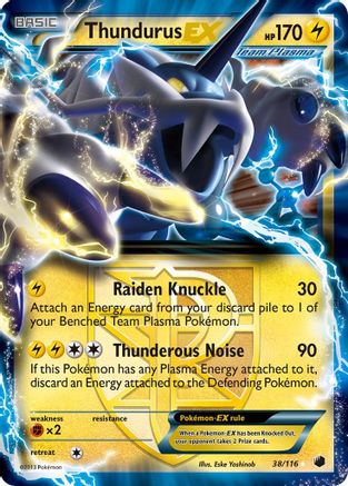 Thundurus EX (Team Plasma) (38/116) - Plasma Freeze Holofoil - Ultra Rare