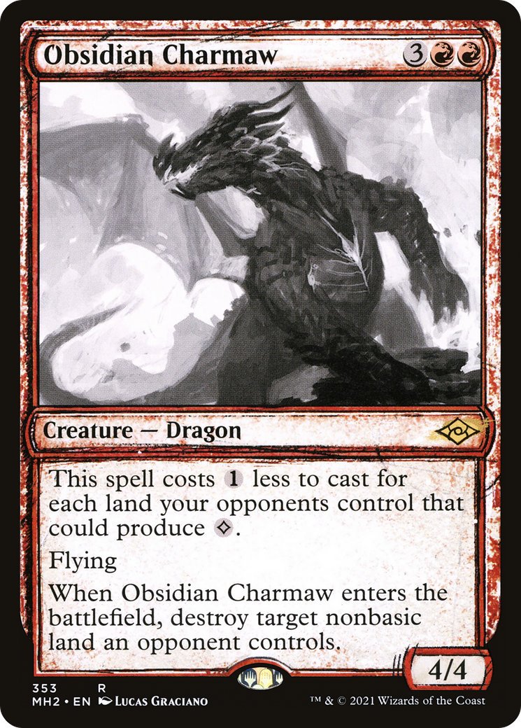 Obsidian Charmaw (MH2-353) - Modern Horizons 2: (Showcase) Foil