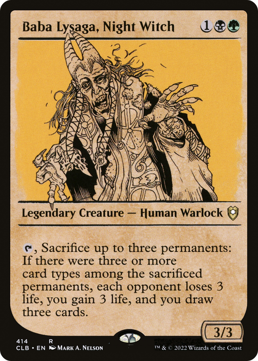Baba Lysaga, Night Witch (Showcase) (CLB-414) - Commander Legends: Battle for Baldur's Gate: (Showcase) Foil