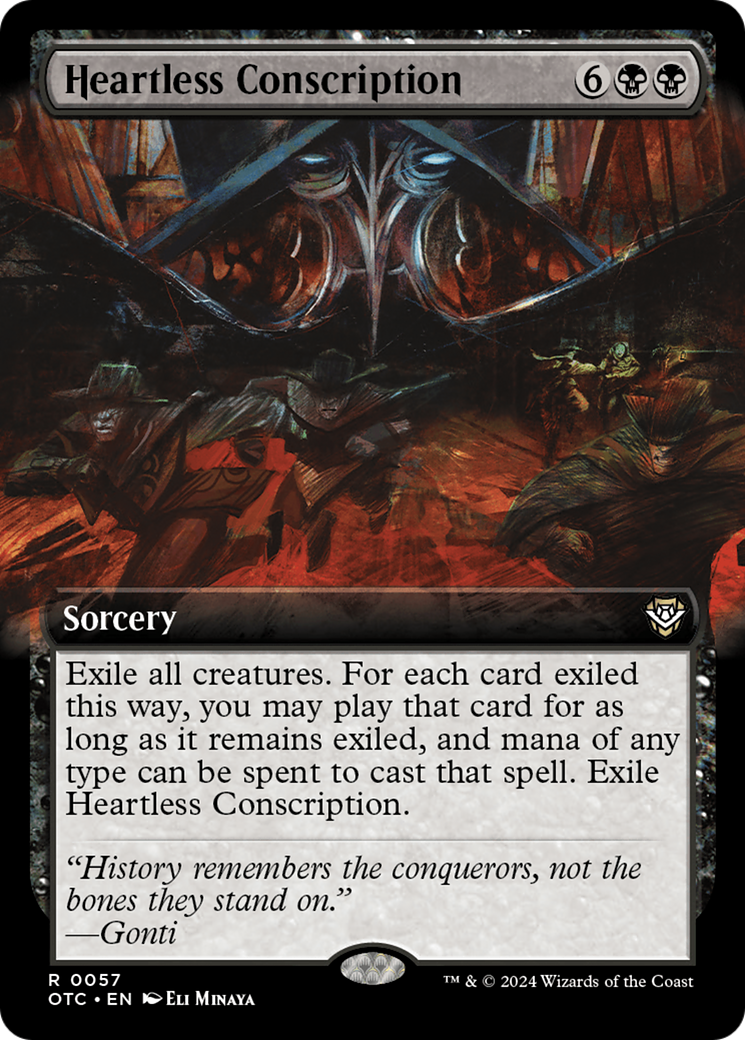 Heartless Conscription (OTC-057) - Outlaws of Thunder Junction Commander: (Extended Art) Foil