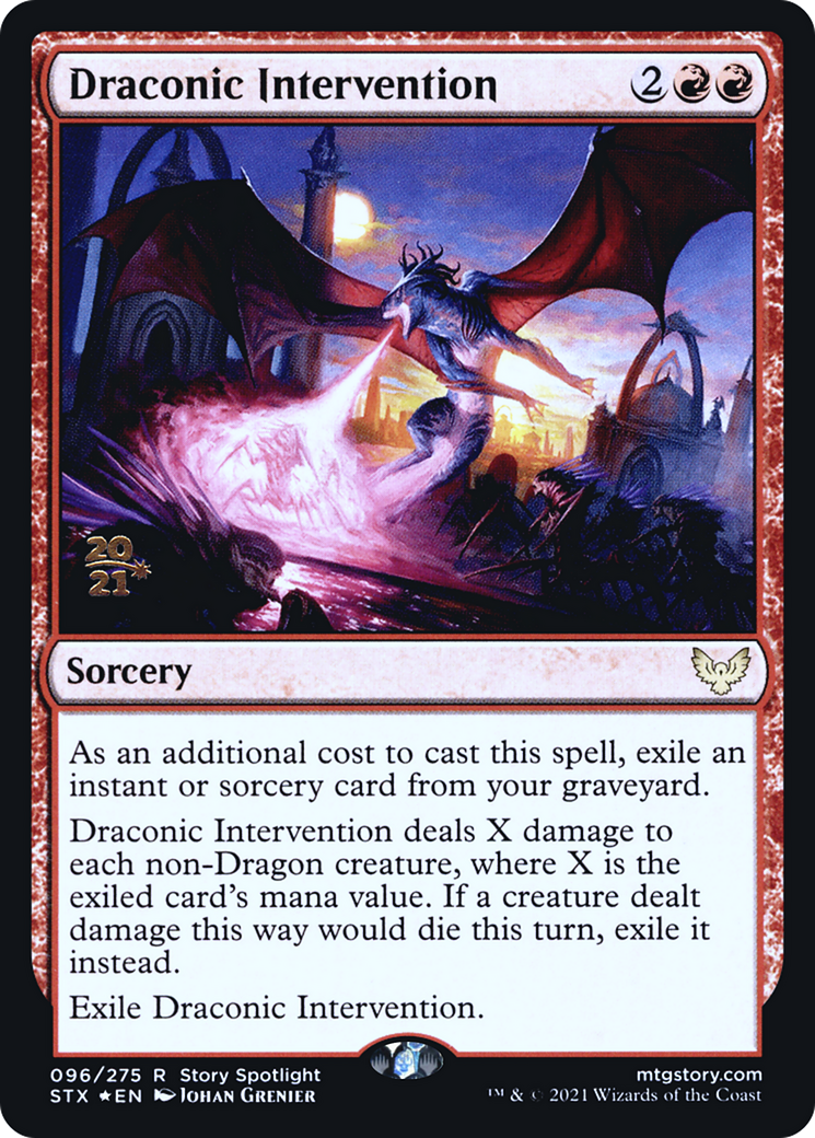 Draconic Intervention (PRE-96S) - Strixhaven: School of Mages Promos (Prerelease) Foil