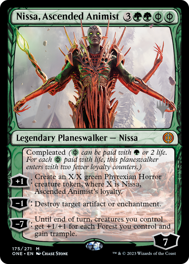 Nissa, Ascended Animist (PPONE-175) - Phyrexia: All Will Be One Promos Foil (Promo Pack)