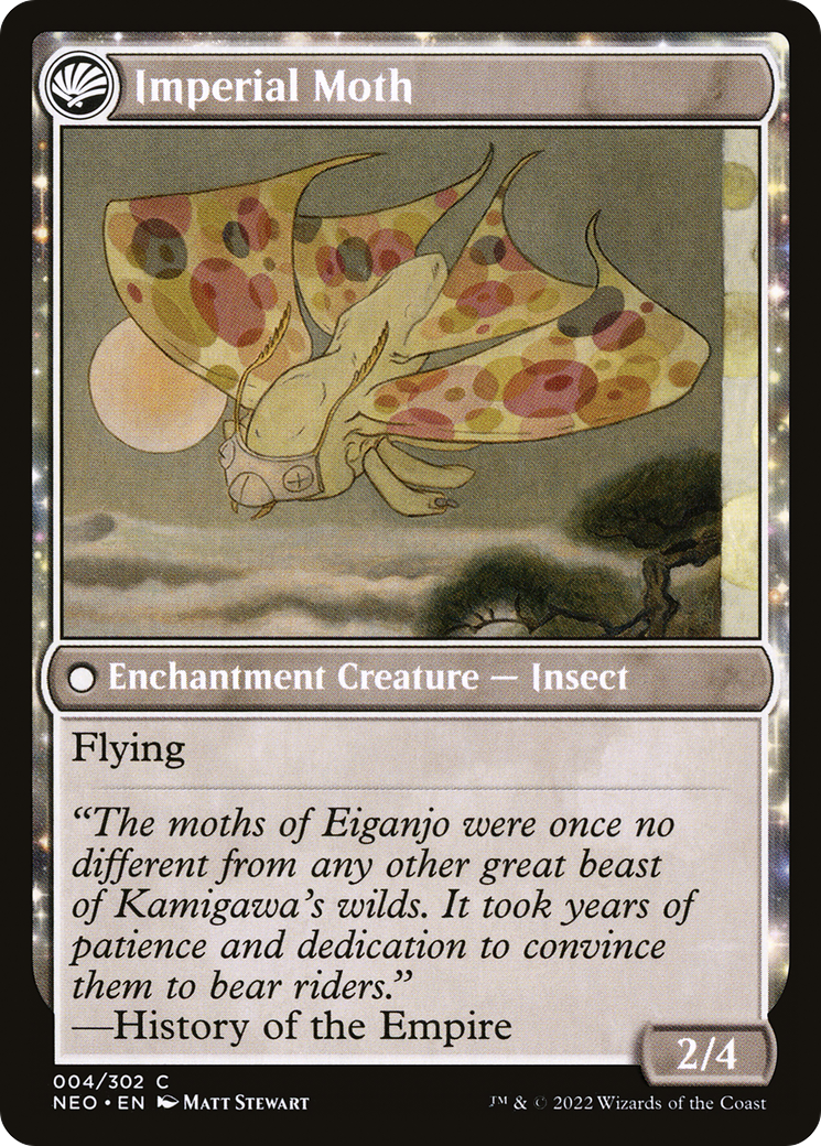 Befriending the Moths // Imperial Moth (NEO-004) - Kamigawa: Neon Dynasty: (fandfc) Foil