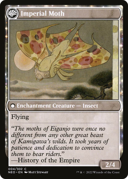 Befriending the Moths // Imperial Moth (NEO-004) - Kamigawa: Neon Dynasty: (fandfc) Foil