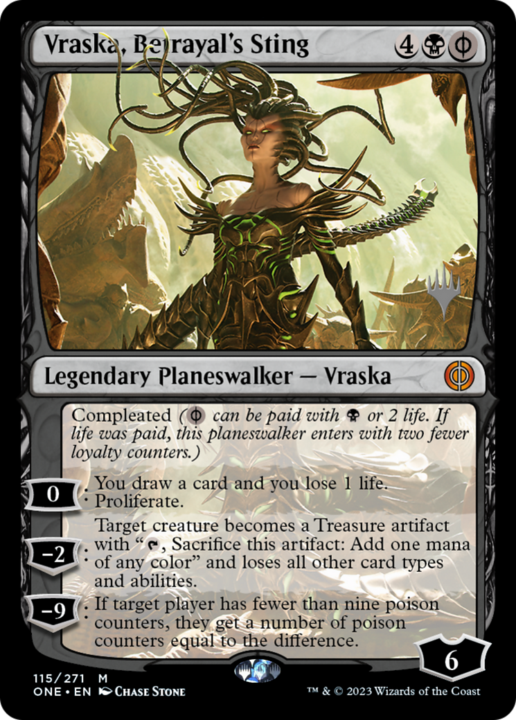 Vraska, Betrayal's Sting (PONE-115P) - Phyrexia: All Will Be One Promos Foil