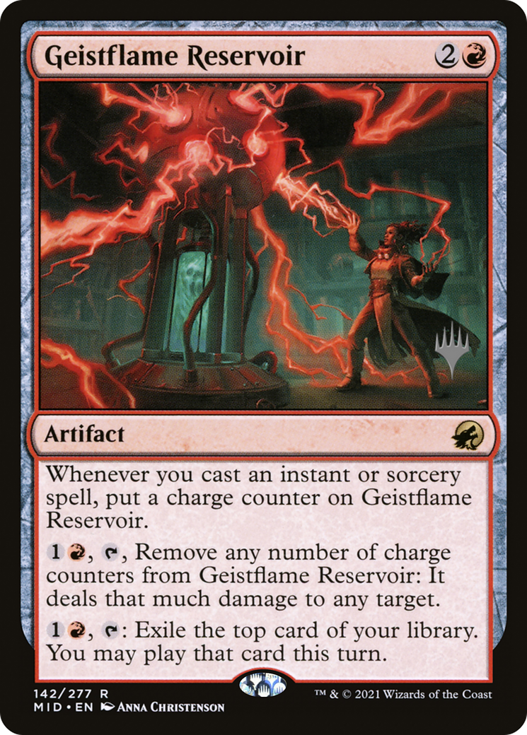 Geistflame Reservoir (PPMID-142P) - Innistrad: Midnight Hunt Promos (Promo Pack) Foil