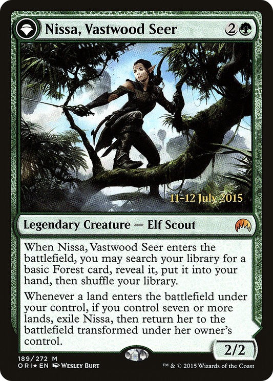 Nissa, Vastwood Seer // Nissa, Sage Animist (PORI-189S) - Magic Origins Promos: (originpwdfc) Foil