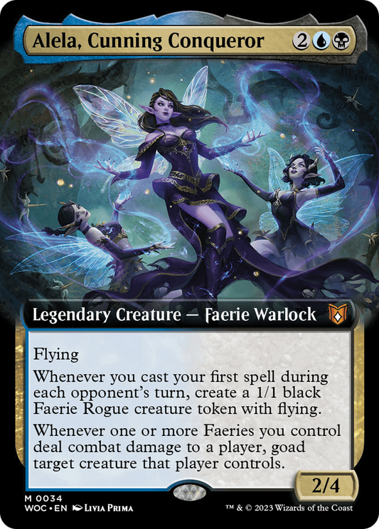 Alela, Cunning Conqueror (Extended Art) (WOC-034) - Wilds of Eldraine Commander: (Extended Art)