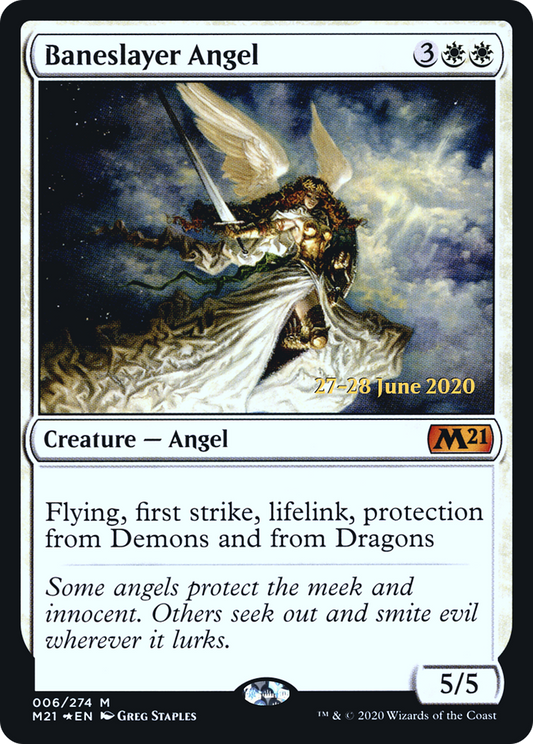 Baneslayer Angel (PRE-06S) - Core Set 2021 Promos (Prerelease) Foil