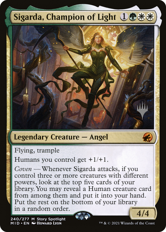 Sigarda, Champion of Light (PMID-240P) - Innistrad: Midnight Hunt Promos