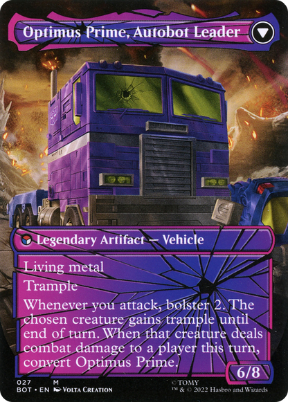 Optimus Prime, Hero // Optimus Prime, Autobot Leader (BOT-027) - Transformers: (shatteredglass, convertdfc) (Borderless) Foil